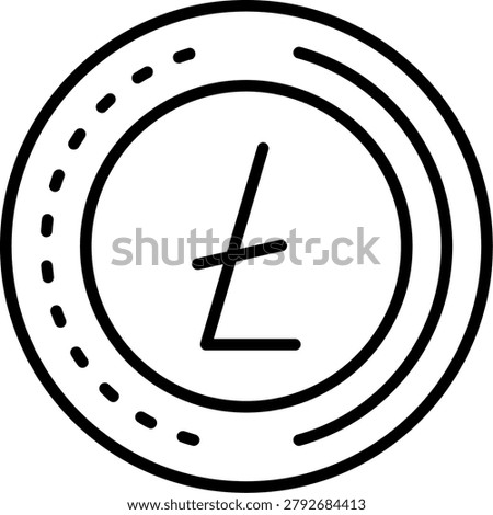 Litecoin Line Icon Vector Design