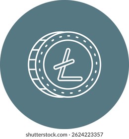 Litecoin Line vetor Icon Design