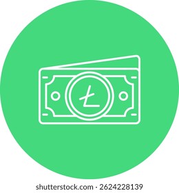 Litecoin Line vector Icon Design