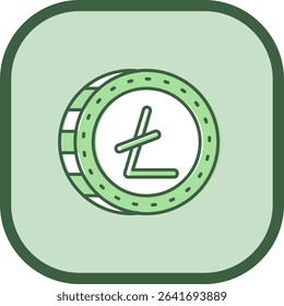 Litecoin Line vector Icon Design