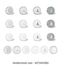 Litecoin (LTC) cartoon vector design.