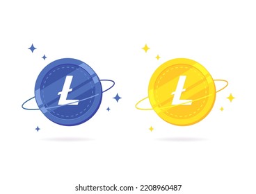 Litecoin (LTC) coin flat icon isolated on white background.