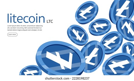 Litecoin LTC Kryptowährung Hintergrund Design. Kryptowährung-Blockchain-Technologie. Vektorgrafik