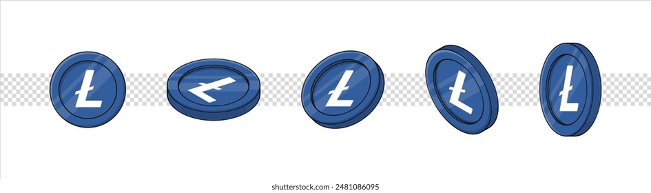 Litecoin LTC cryptocurrency illustration on isolated background