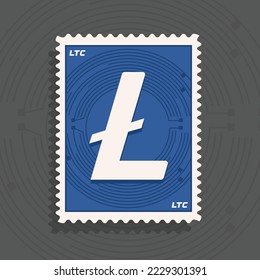 Litecoin LTC criptodivisa logo estampación vectorial