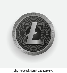 Litecoin LTC Kryptowährung Silbermünze