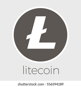 Litecoin LTC open-source crypto currency coin on blockchain technology. Litecoin vector, icon, sign for print and web. 