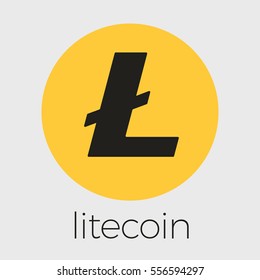 Litecoin LTC open-source crypto currency coin on blockchain technology. Litecoin vector, icon, sign for print and web. 