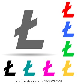 Litecoin multi color style icon. Simple glyph, flat vector of crypto icons for ui and ux, website or mobile application