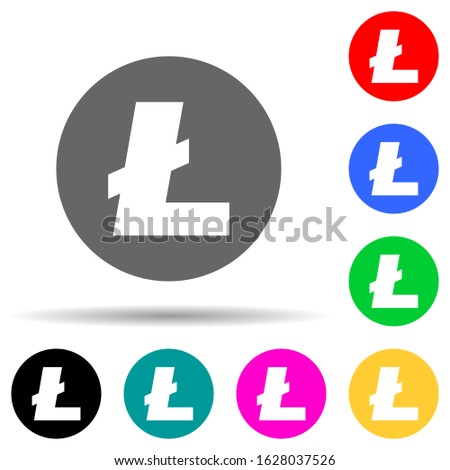 litecoin multi color style icon. Simple glyph, flat vector of crepto currency icons for ui and ux, website or mobile application