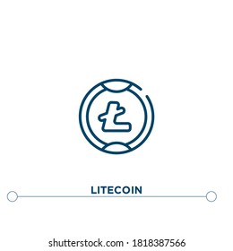 litecoin outline vector icon. simple element illustration. litecoin outline icon from editable cryptocurrency concept. can be used for web and mobile
