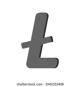 Litecoin sign on white background. Vector illustration.