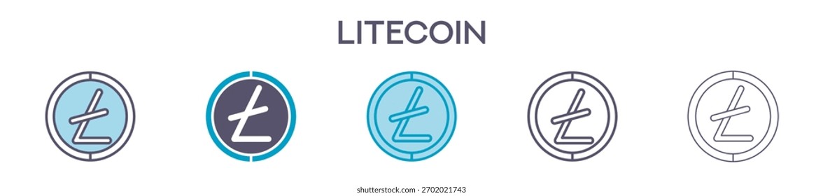 Litecoin Symbol Element For Design Graphic - Multi Styles