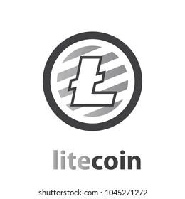 Litecoin symbol illustration isolated on a white background.Virtual money icon.Cryptocurrency in flat style
