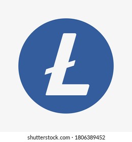 Litecoin symbol. Vector illustration. LTC logo. Cryptocurrency. 