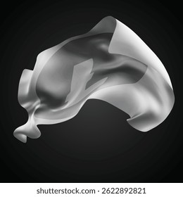 Litecoin, sinalizador 3d vetorial com ondas em um plano de fundo preto