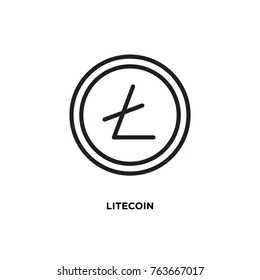 Litecoin vector icon, bitcoin symbol. Modern, simple flat vector illustration for web site or  mobile app