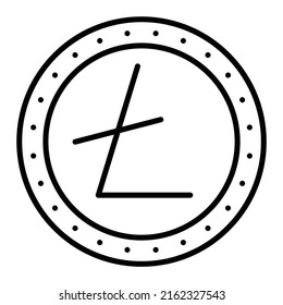 Litecoin vector icon. Can be used for printing, mobile and web applications.