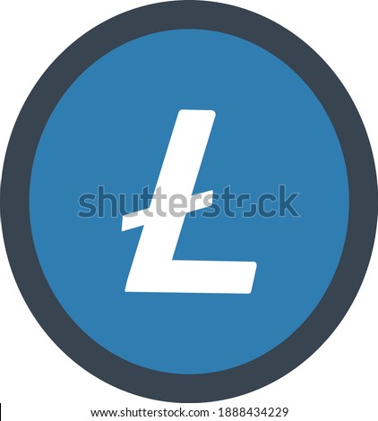 Litecoin  vector icon. Cryptocurrency e-currency, payment crypto currency. White background