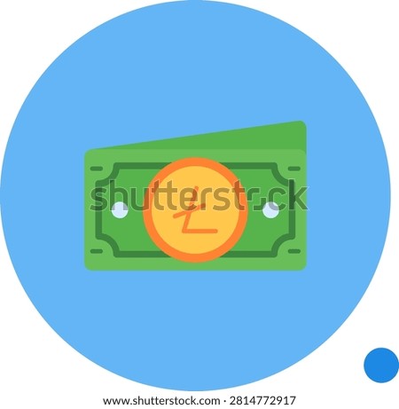 Litecoin vector Icon Design Illustration