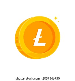 Ilustración del icono del vector Litecoin. Vector Premium Aislado Con Concepto De Icono Cripto. Estilo de dibujo plano