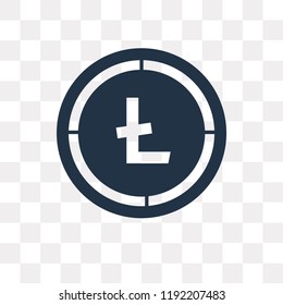 Litecoin vector icon isolated on transparent background, Litecoin transparency concept can be used web and mobile