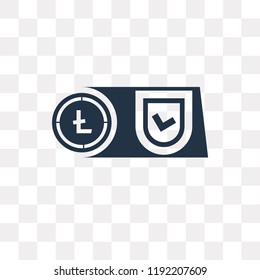 Litecoin vector icon isolated on transparent background, Litecoin transparency concept can be used web and mobile