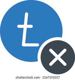 Litecoin Vector illustration on a transparent background.Premium quality symbols.Glyphs vector icon for concept and graphic design.