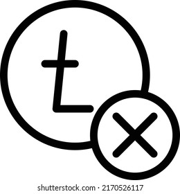 Ilustración de LiteCoin Vector en un fondo transparente.Símbolos de calidad premium.Icono vectorial de trazo para el concepto y el diseño gráfico.