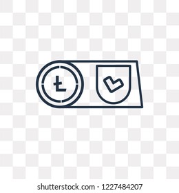 Litecoin vector outline icon isolated on transparent background, high quality linear Litecoin transparency concept can be used web and mobile