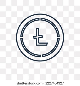 Litecoin vector outline icon isolated on transparent background, high quality linear Litecoin transparency concept can be used web and mobile