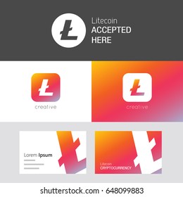 Litecoin vector set. Useful as brand logo, app icon or business card. Compatible with PNG, AI, CDR, JPG, SVG, PDF, ICO or EPS formats. svg