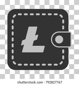 Litecoin Wallet vector icon. Illustration style is flat iconic symbol on a chess transparent background.