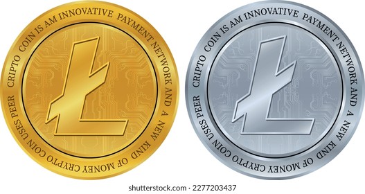 litecoin-ltc virtual currency logo illustration. vector illustrations.