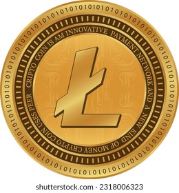 litecoin-ltc virtual currency logo illustration. vector illustrations.