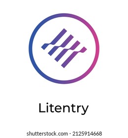 Litentry Cryptocurrency token icon. LIT token symbol. Cryptocurrency vector icon. Flat Vector illustration - Vector