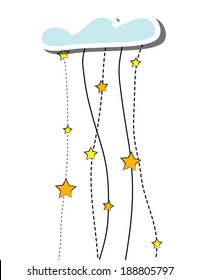 liter cloud and stars, illustration in vector format