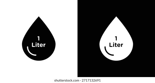 Liter icon, glyph style icon for web site or mobile app