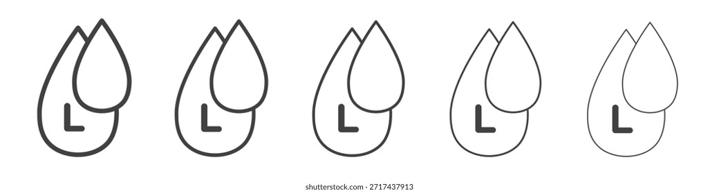 Liter icon in linear strokes concept