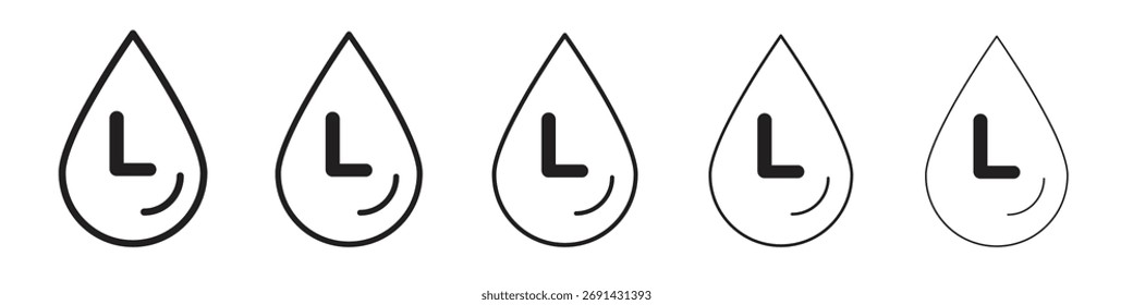 Ícone de litro, ilustração do logotipo do vetor de contorno, pictograma linear isolado