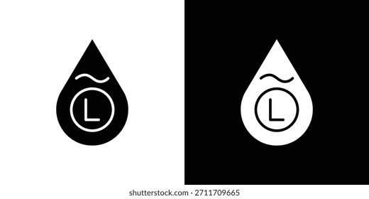 Icono de litro Conjunto de colección. Silueta de Vector.