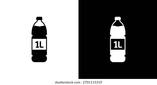 Vetor de silhueta de ícone de litro em cores pretas. estilo de design de logotipo de símbolo plano
