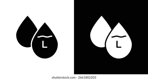 Símbolo de icono de litro. Icono de Vector en diseño plano de moda