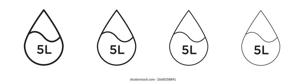 Liter icon symbols collection. Vector EPS 10