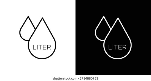 Liter-Icon im trendigen Strichliner-Stil. Satz von Webseiten-Icon-Vektorgrafik.