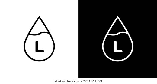 Liter icon in trendy stroke thin linear style.