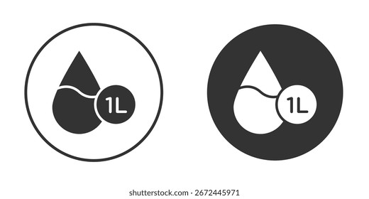 Liter-Symbol, Vektorclipart in schwarzen Farben. geeignet für grafische Arbeiten