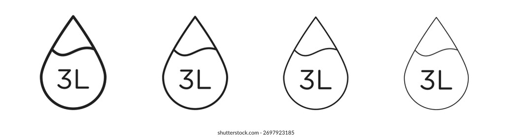 Ilustración vectorial de ícono de litro. Vector editable EPS 10.