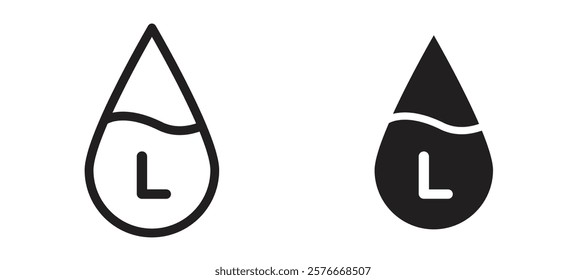 Liter icons in outline and stroke versions