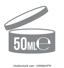 Liter l sign (l-mark) estimated volumes 50 milliliters (ml). Vector symbol packaging and labels used for prepacked foods, drinks different liters and milliliters. 50 Vol single icon isolated on white